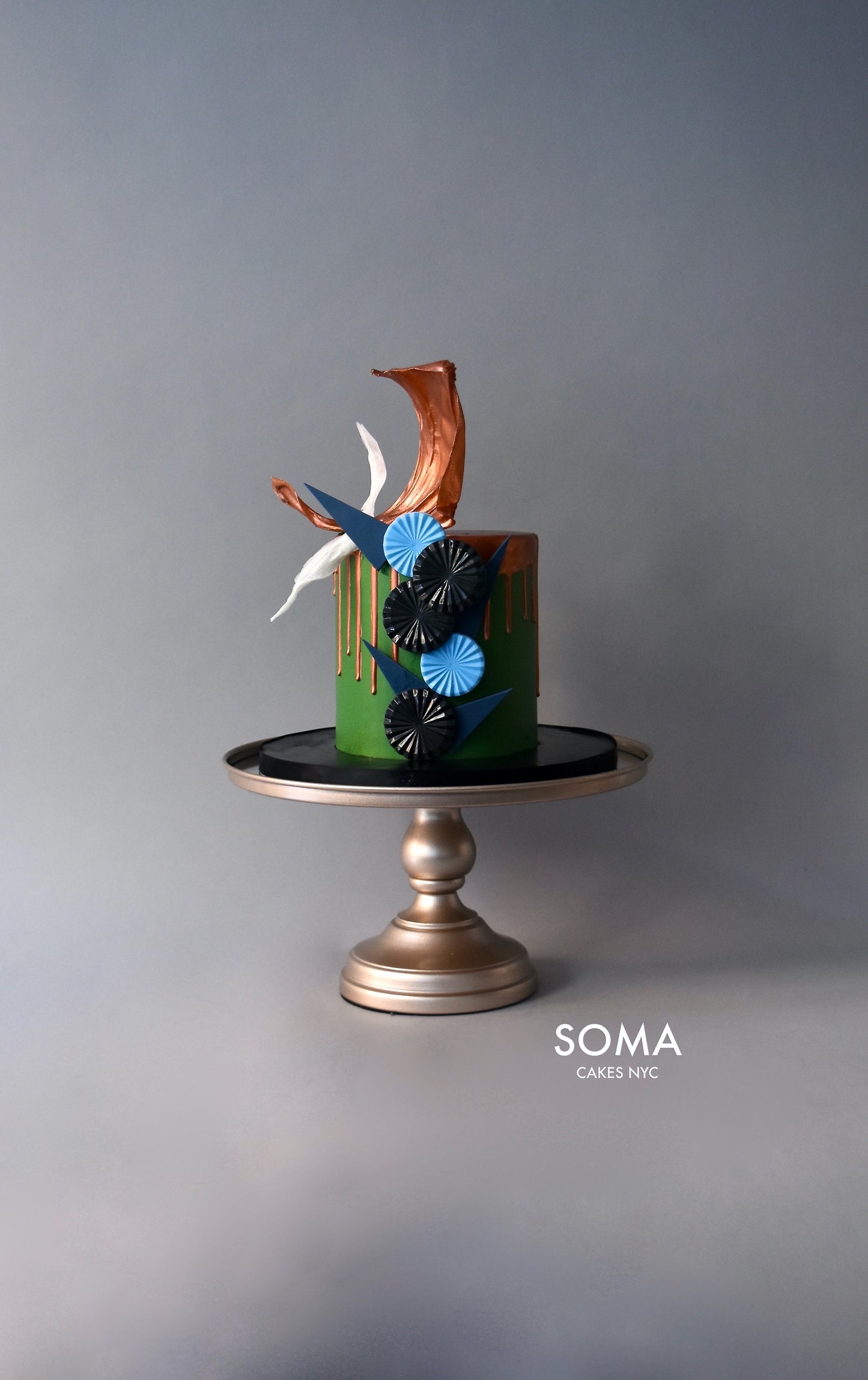 Modern Cake with Geometric Shapes