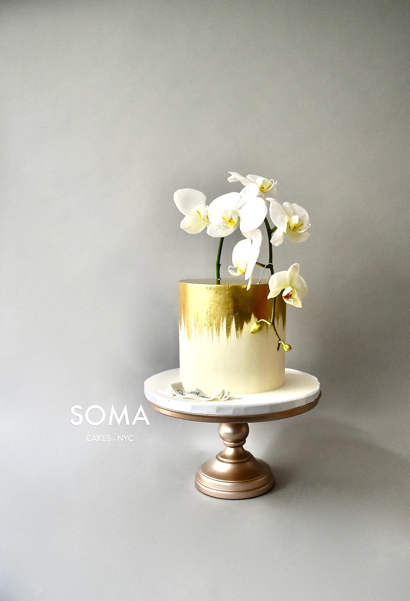 Gold Brushed with Fresh Orchid